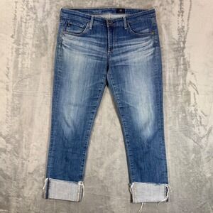 AG Adriano Goldschmied The Stevie Cuff Slim Straight Jeans Womens 30 Denim Pants